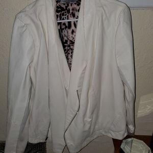 Jennifer Lopez White Faux Leather Jacket